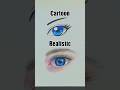 Cartoon vs Realistic Eye Drawing Challenge!#cartoons #realisticdrawing #colorpencil