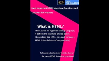 HTML-interviewvraag - Wat is HTML - ChiPi Technologies - Betaalbaar onderwijs voor iedereen