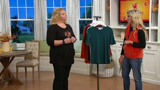 Quacker Factory Set of Two Knit T-Shirts w Faux Pearl Detail on QVC