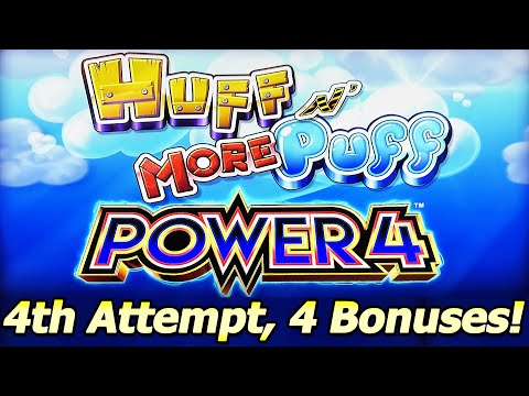 Huff n More Puff Power 4 Slot - Fourth Attempt, Four Bonuses at Yaamava Casino!