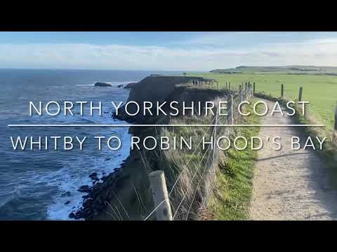Walking from Whitby to Robin Hood’s Bay along the coastal clifftop path