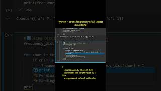 💡 PYTHON TIP ! Count frequency of all letters in a string! #shorts #python
