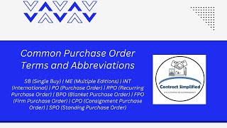 Common Purchase Order Terms and Abbreviations