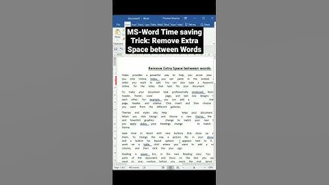 MS-Word Time saving Trick: Remove Extra Space between Words