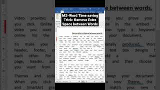 MS-Word Time saving Trick: Remove Extra Space between Words screenshot 3