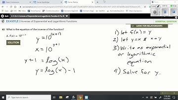 Lesson 6.4 Logarithmic Functions