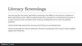 Early Literacy Assessment