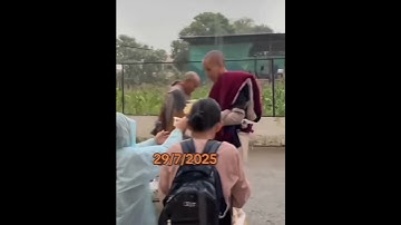 Sáng nay Thầy khất thực giữa cơn mưa nặng hạt #thayminhtue #suminhtue #phatphap #thayminhtuemoinhat