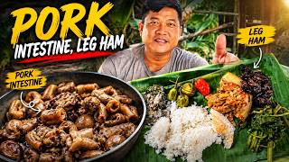 Cooking & Eating Pork Intestine + Pork Leg Ham At My Farmhouse 🐷🔥 Unexpected Visit By Mom ❤️