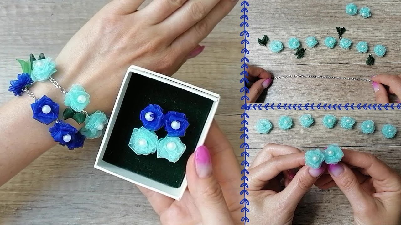 D.I.Y. Beautiful Flower Bracelet From Chiffon Organza Ribbon