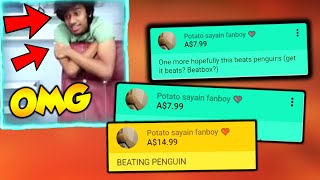 PotatoSaiyan gets donated 100$ On live!! (BreathTaking REACTION!)