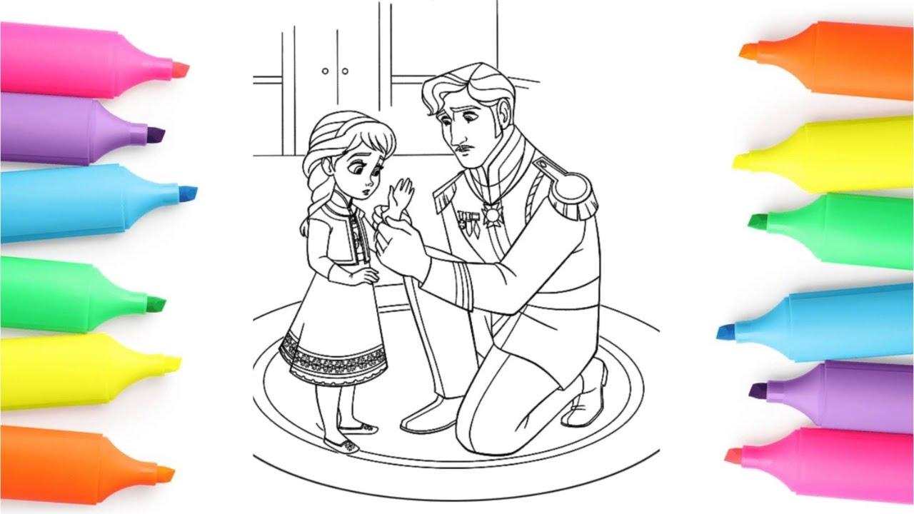 Coloring Princess Elsa & King Agnarr ❄️ Disney Coloring Fun 🎨
