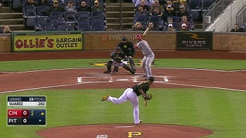 CIN@PIT: Suarez drills two-run homer to center field