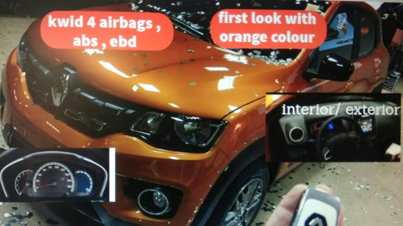 RENAULT KWID 4 airbags , back wiper deffoger, , abs , orange colour