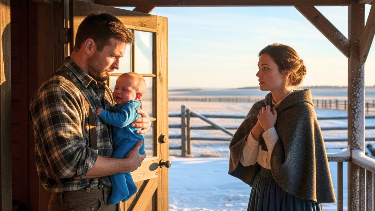 ELA BATEU À PORTA COM O PEITO CHEIO DE LEITE… E ENCONTROU UM FAZENDEIRO SOZINHO COM UM BEBÊ FAMINTO