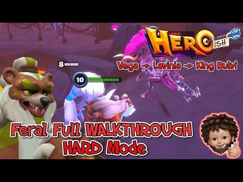 HEROish - Feral Level Full WALKTHROUGH HARD mode with King Bulvi | Apple Arcade