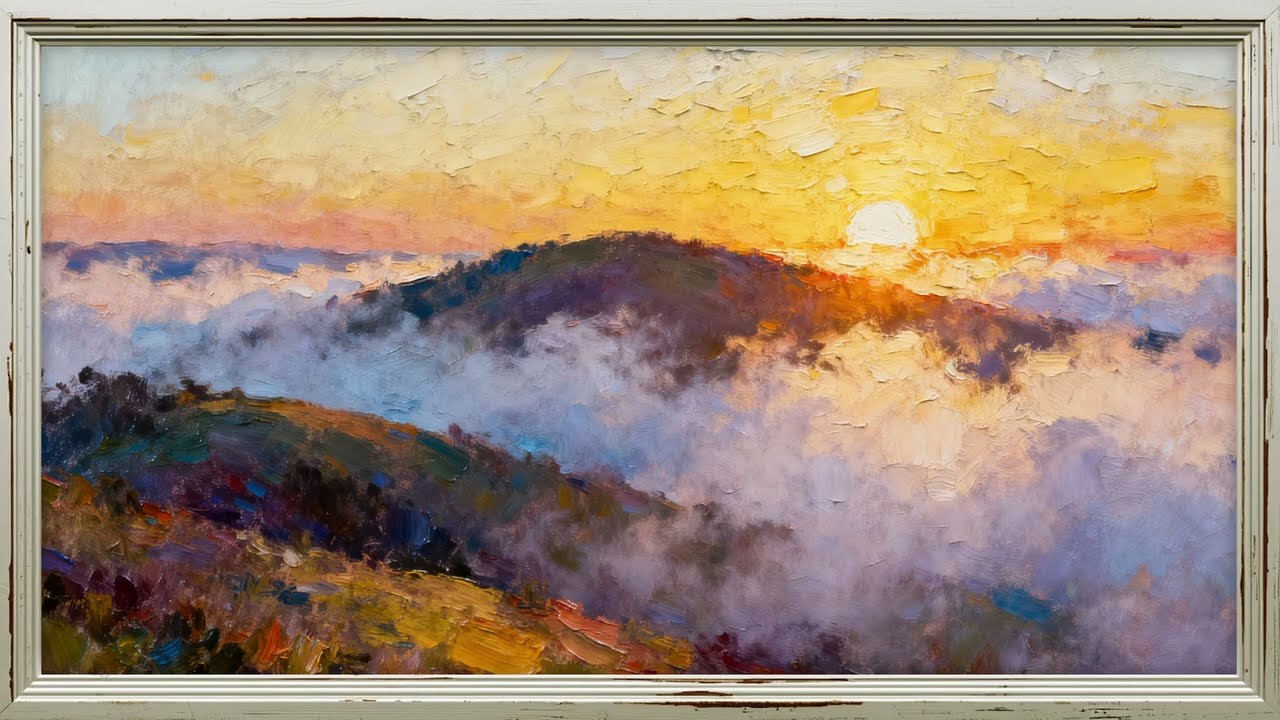 Morning Scenes | 1 Hour 12 Paintings | Folk Instrumental | HD TV Art