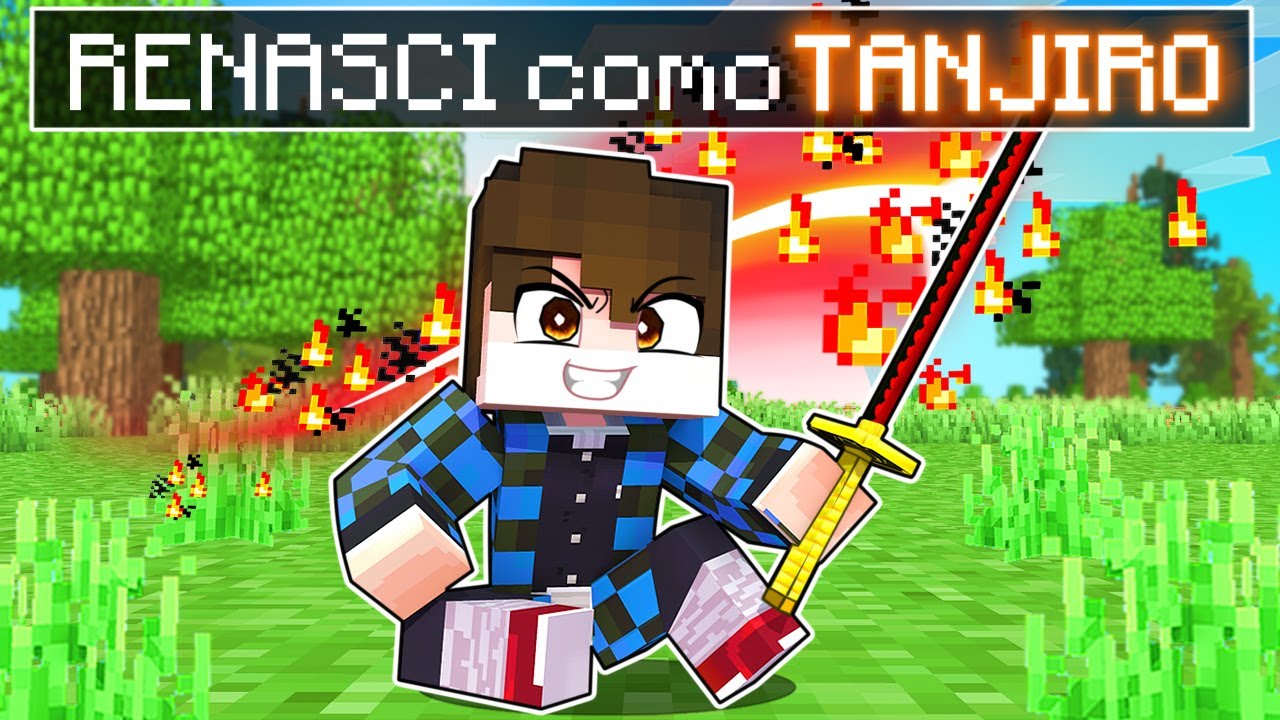 RENASCI como TANJIRO LVL 9999+ no DEMON SLAYER MINECRAFT