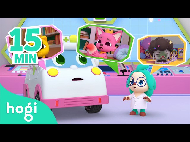 Hospital Boo Boo 😩 CRACK! Pinkfong's Tail Got a Boo Boo!|15 Min|Hogi's Hospital Play ...