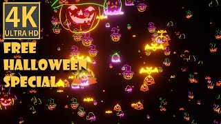 ✔️ Free VJ Loop 4K NEON Glowing Halloween Background Video screenshot 4