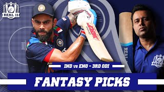 Can KING KOHLI lead India to a SERIES WIN? | Real11 Fantasy Picks | India vs England - 3rd ODI