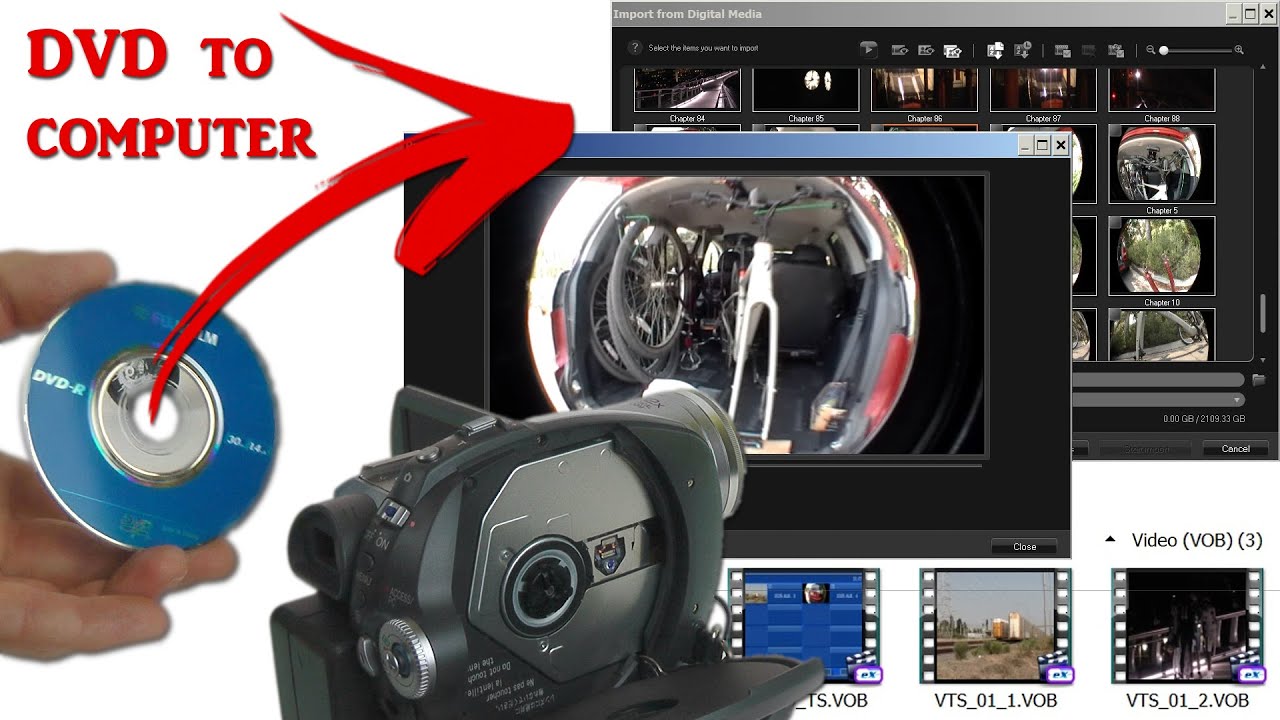 How to import video clips from a DVD camcorder to a computer