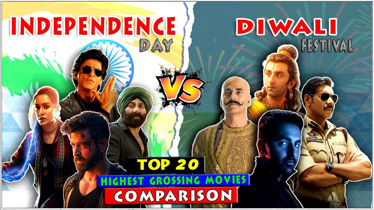 Independence Day 🆚 Diwali Movies Box Office Battle | Top 20 Highest Grossing Hits & Flops All Time⚔️