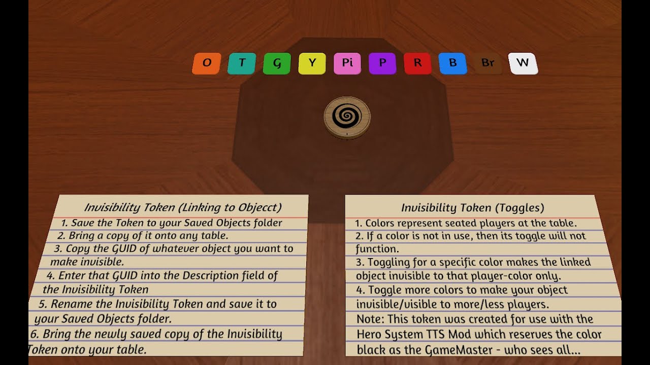 Invisibility Token by Player on Tabletop Simulator YouTube