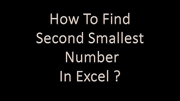 How to find second smallest number in excel?