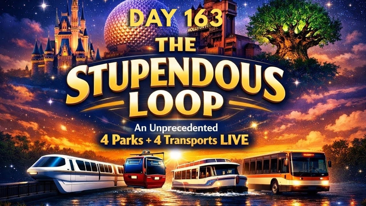 🔴 LIVE: THE STUPENDOUS LOOP — 4 Disney Parks, 4 Transports, 1 Day | Day 163