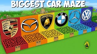 I Survival In Biggest Maze With Best Car Brands In Minecraft Rarest Car Inside Maze