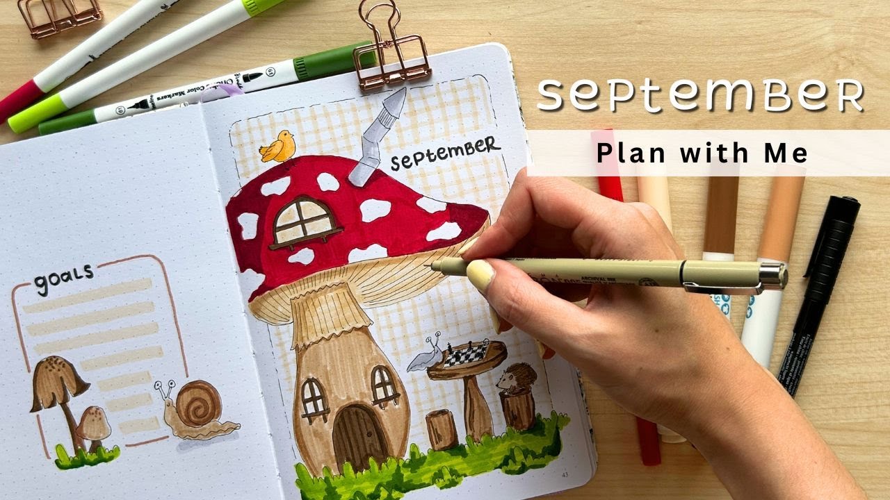 PLAN WITH ME | September Bullet Journal Setup 🍄