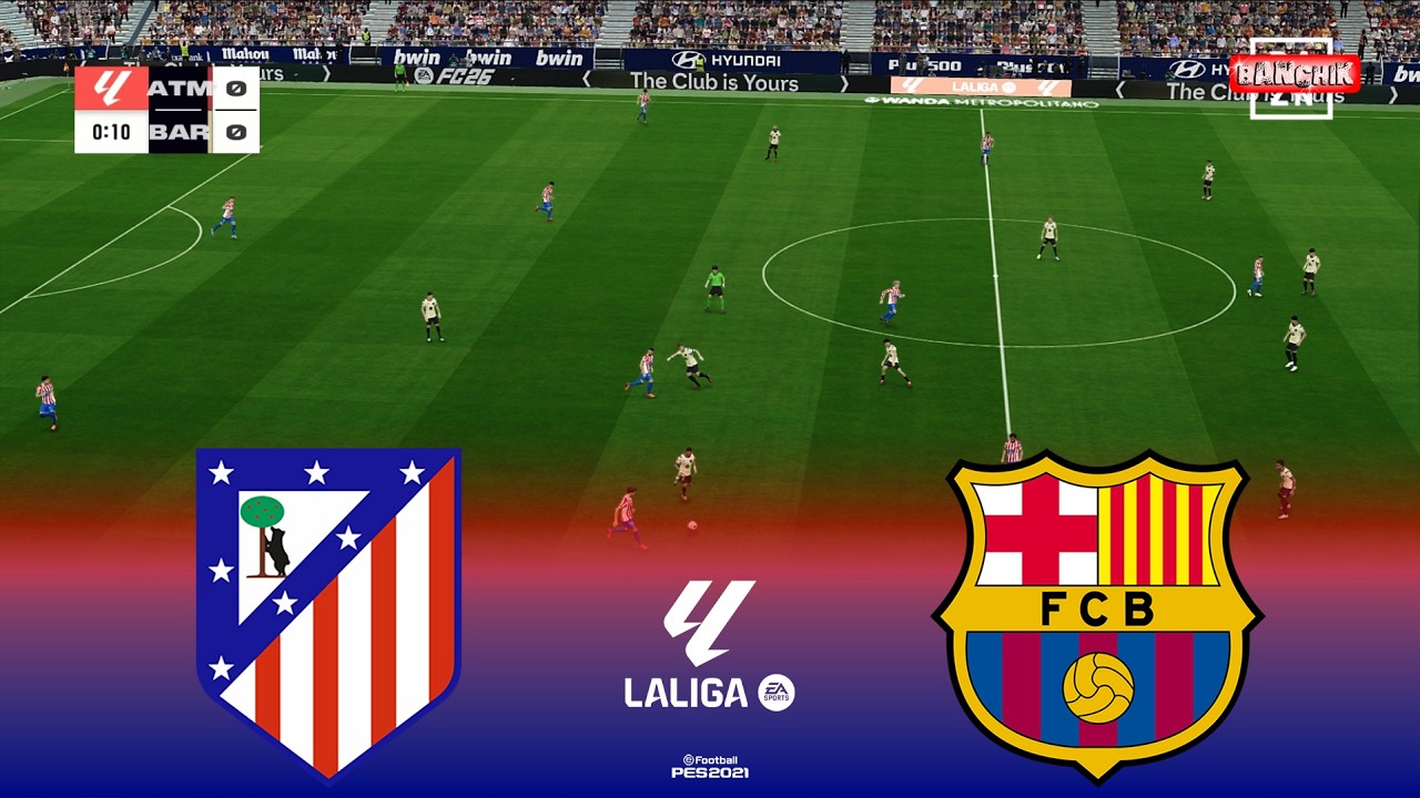 🔴Atletico Madrid vs Barcelona - La Liga 2026 Match | Pes 21 Simulation ...