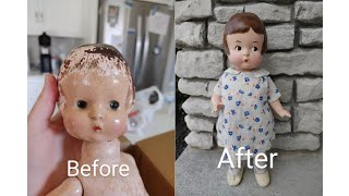 Effanbee Patsy Ann Composition Doll Restoration part 3 "The Reveal"