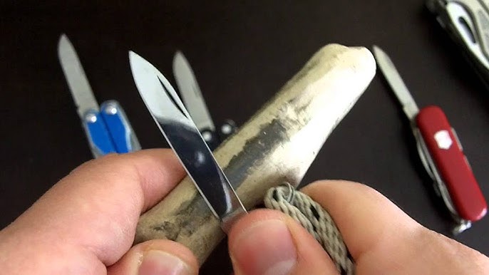 Sharpening serrated knife with Victorinox dual sharpener 