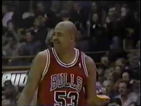 Chicago Bulls @ Los Angeles Lakers - Feb  2, 1996 - M-Jeff, James Edwards, Vlade Divac, Ron Harper