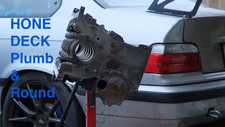 S54 build again EP2: Block Hone, Deck, Plumb and Round! Piston install , head gasket look