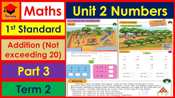 Numbers- 1st Std- Maths- Unit 2- Part 3- Pages- 27 to 30- Term 2- Addition- explaination & Answers