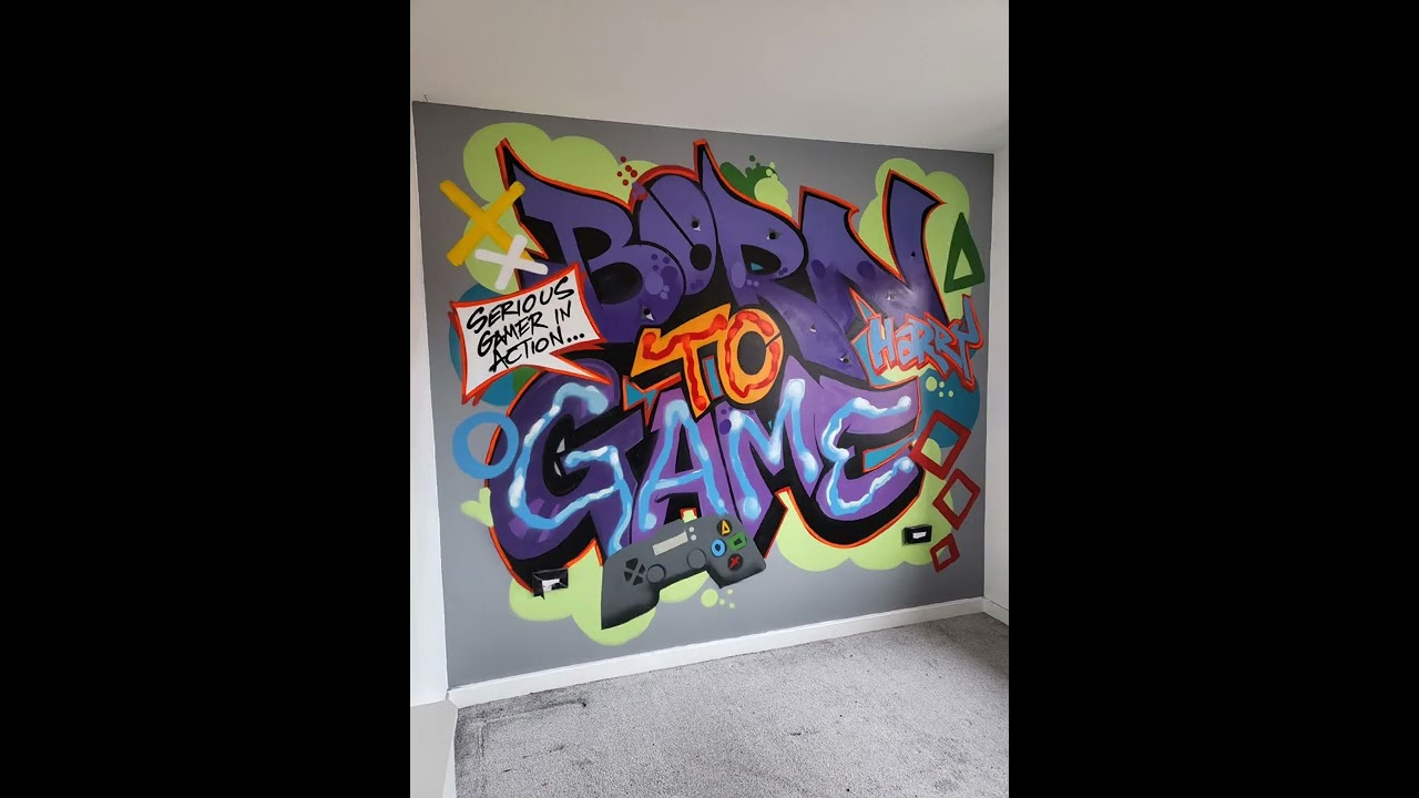 Born to game uv graffiti wall