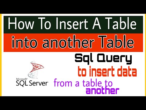How To Insert A Table into another Table in SQL