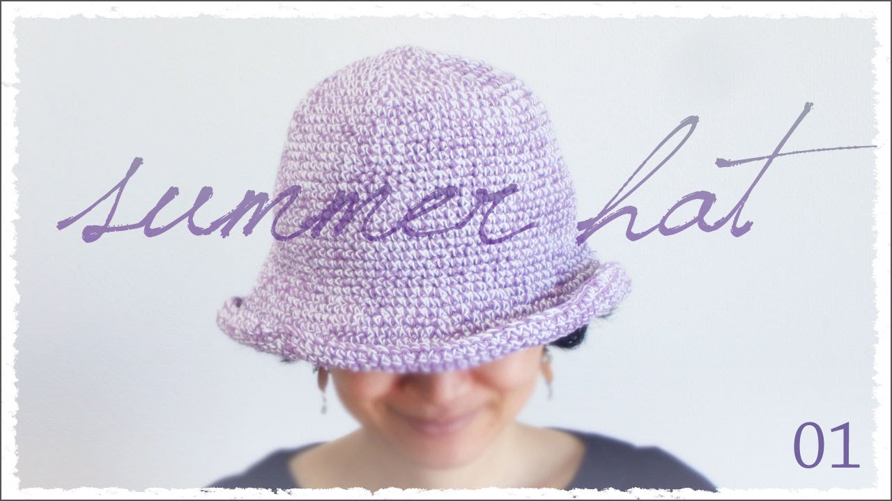 春夏のコットン帽子の編み方 １ 100均糸で 折りたためるので便利 Diy Crochet Summer Hat Tutorial Youtube