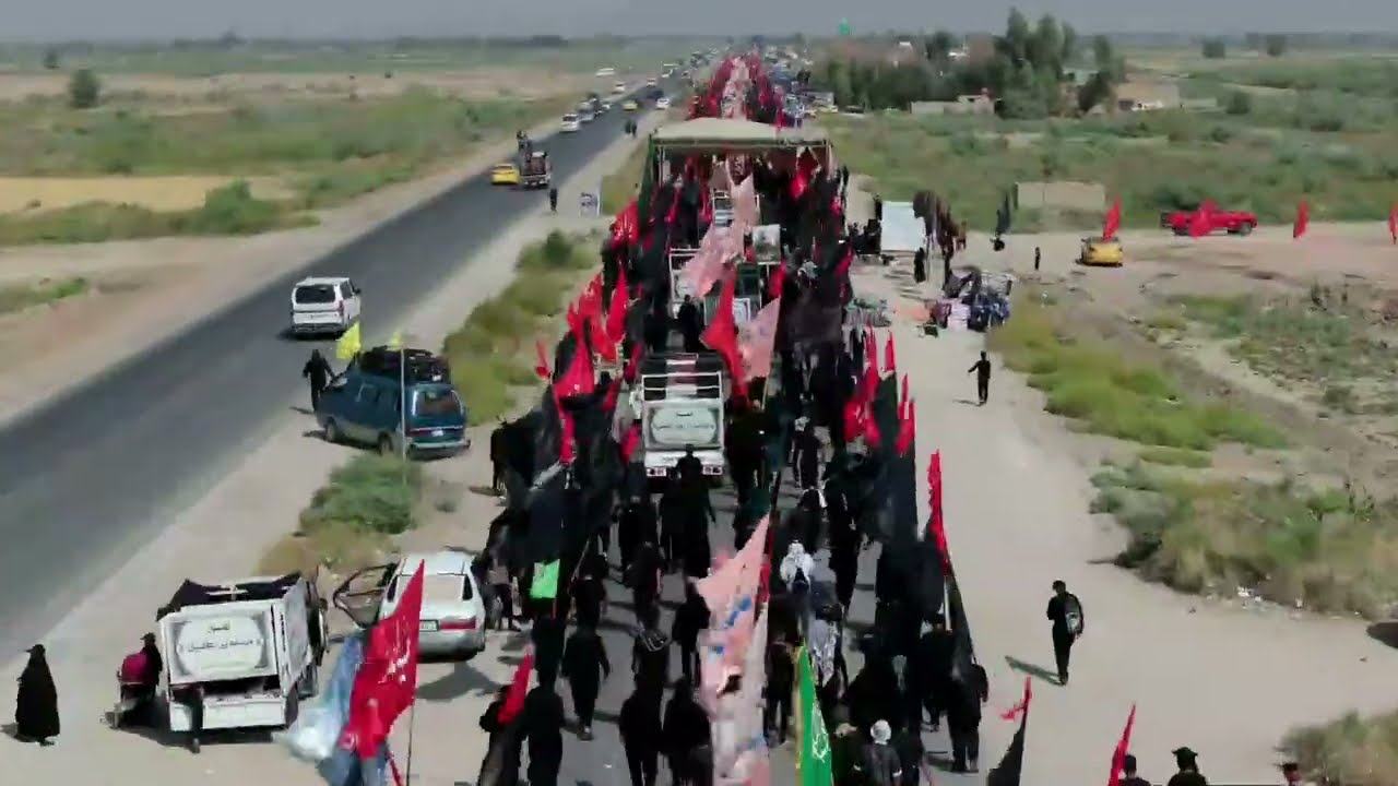 🔴البث المباشر الزيارة الاربعينية طريق الرميثة /الحمزة #موكب_شهيد_الجمعة_الحسيني