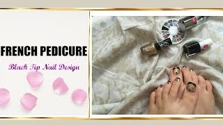 Black French Pedicure Designs 1