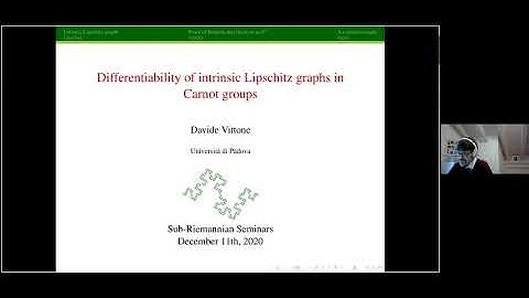 Davide Vittone: Differentiability of intrinsic Lipschitz graphs in Carnot groups