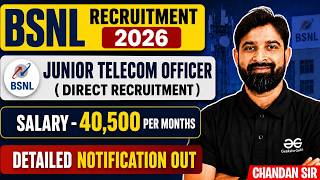 BSNL Recruitment 2026 | Junior Telecom Officer Direct Recruitment Out | Salary | Syllabus