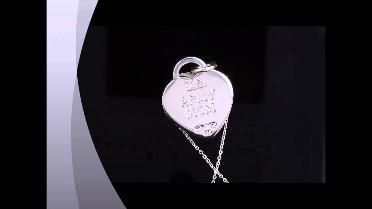 Sterling Silver Army Mom Necklace Tag