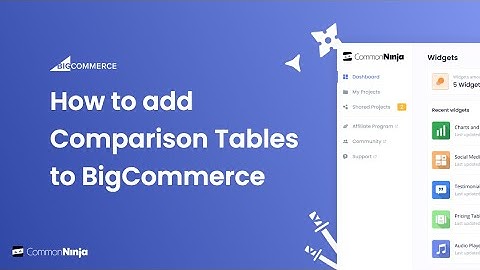 How to add Comparison Tables to Big Commerce