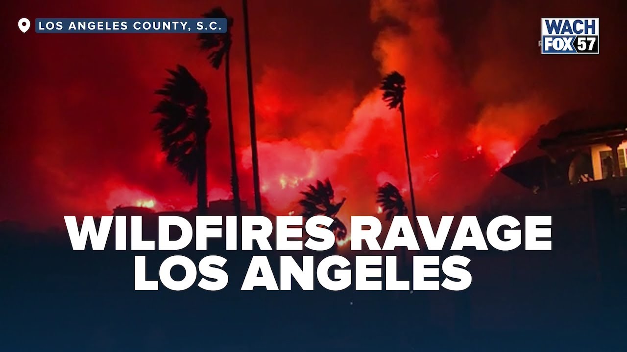 At least 2 dead, thousands evacuated as wildfires rage in Los Angeles ...