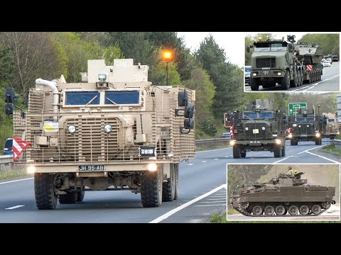 British Army convoys of protected trucks, tank transporters, armoury and more 🪖 🇬🇧