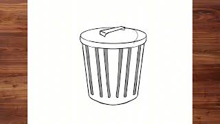 How To Draw A Trash Can Realistic Step By Step